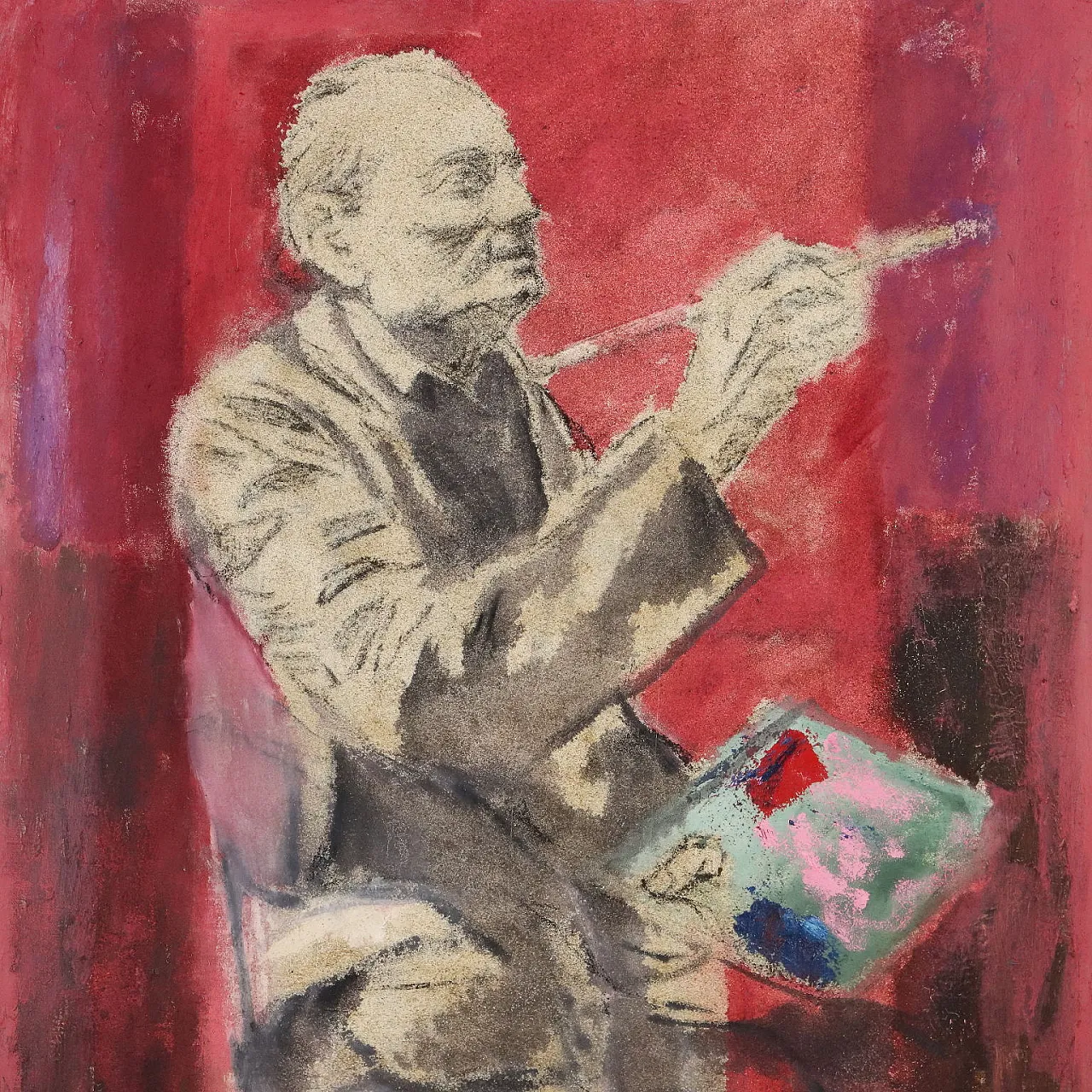 Painting by Attilio Rossi, oil on canvas, 1990s 3