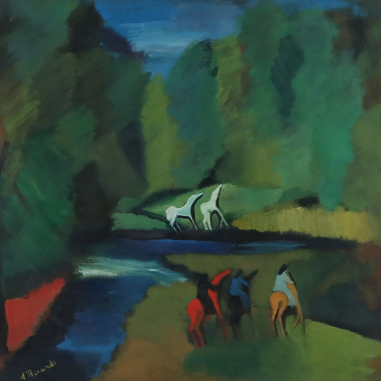 Painting by Gian Rodolfo D'Accardi, oil on canvas, 1950s 3