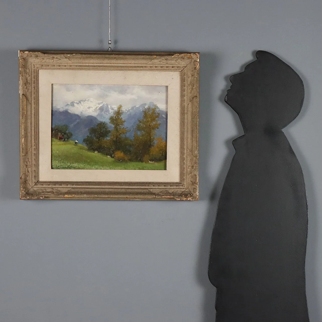 Painting by Ercole Garavaglia, oil on panel, 20th century 2