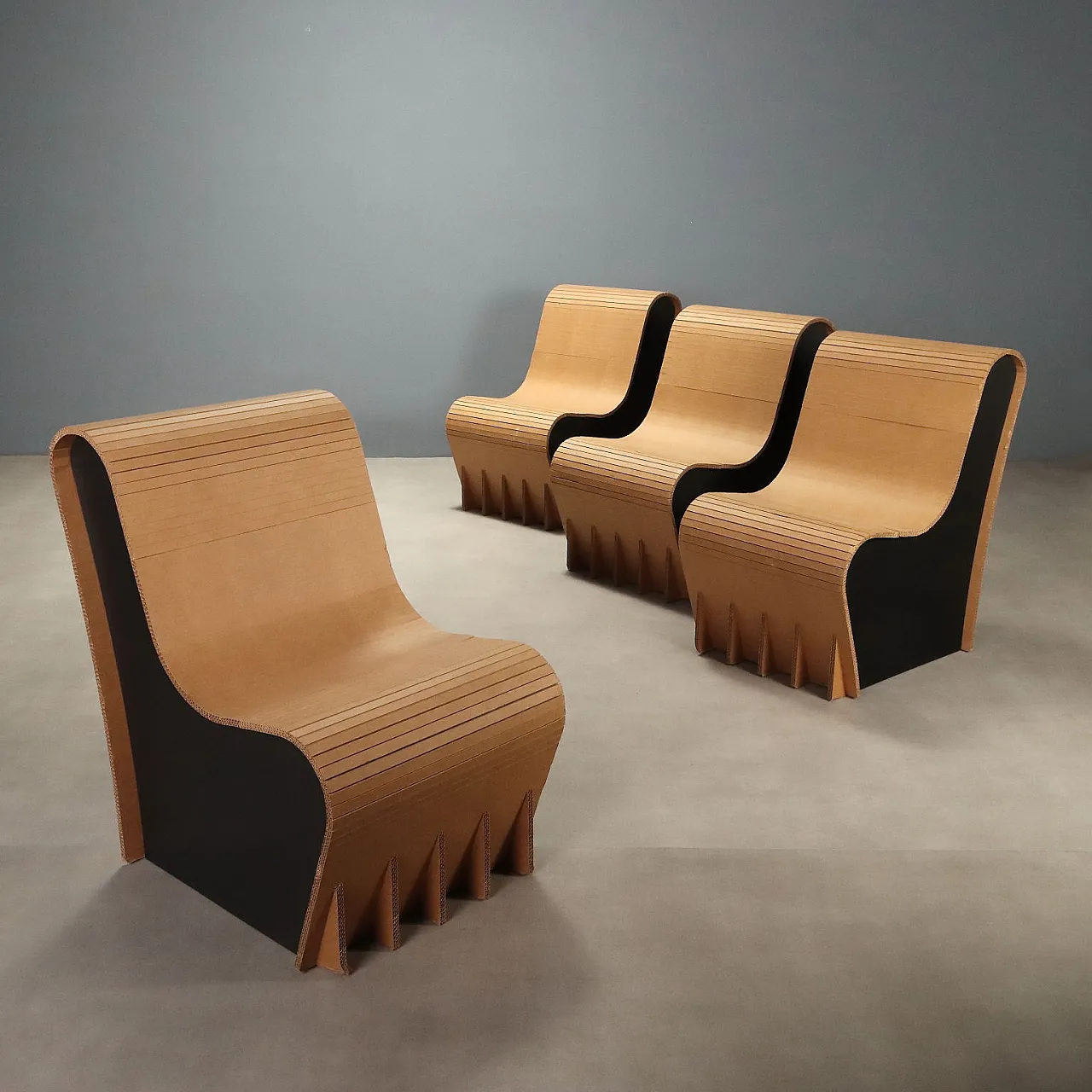 4 Cardboard armchairs, 2000s 1