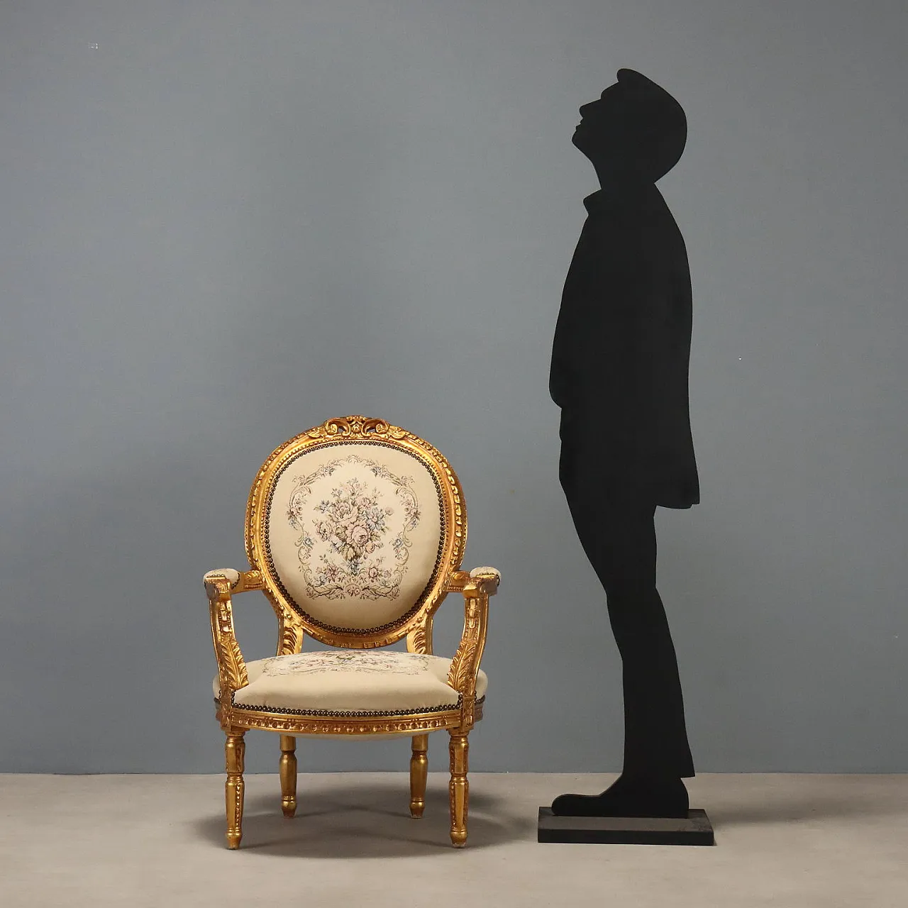 Pair of golden Neoclassical style armchairs, early 20th century 2