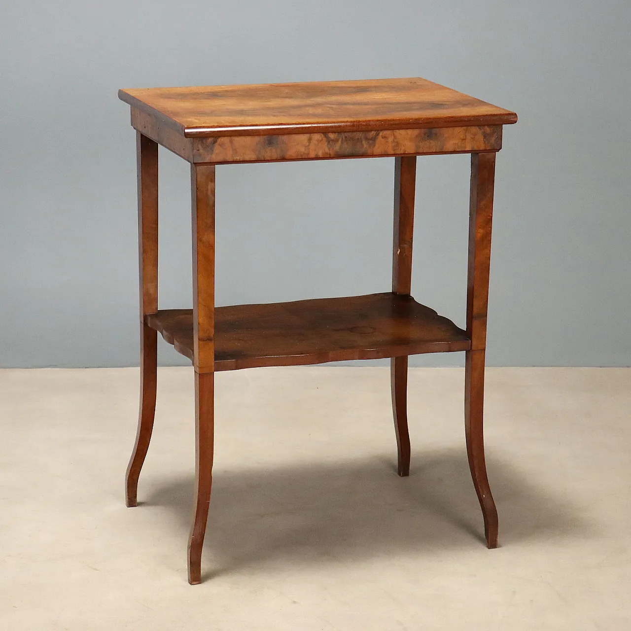 Walnut and mahogany center table, 20th century 1