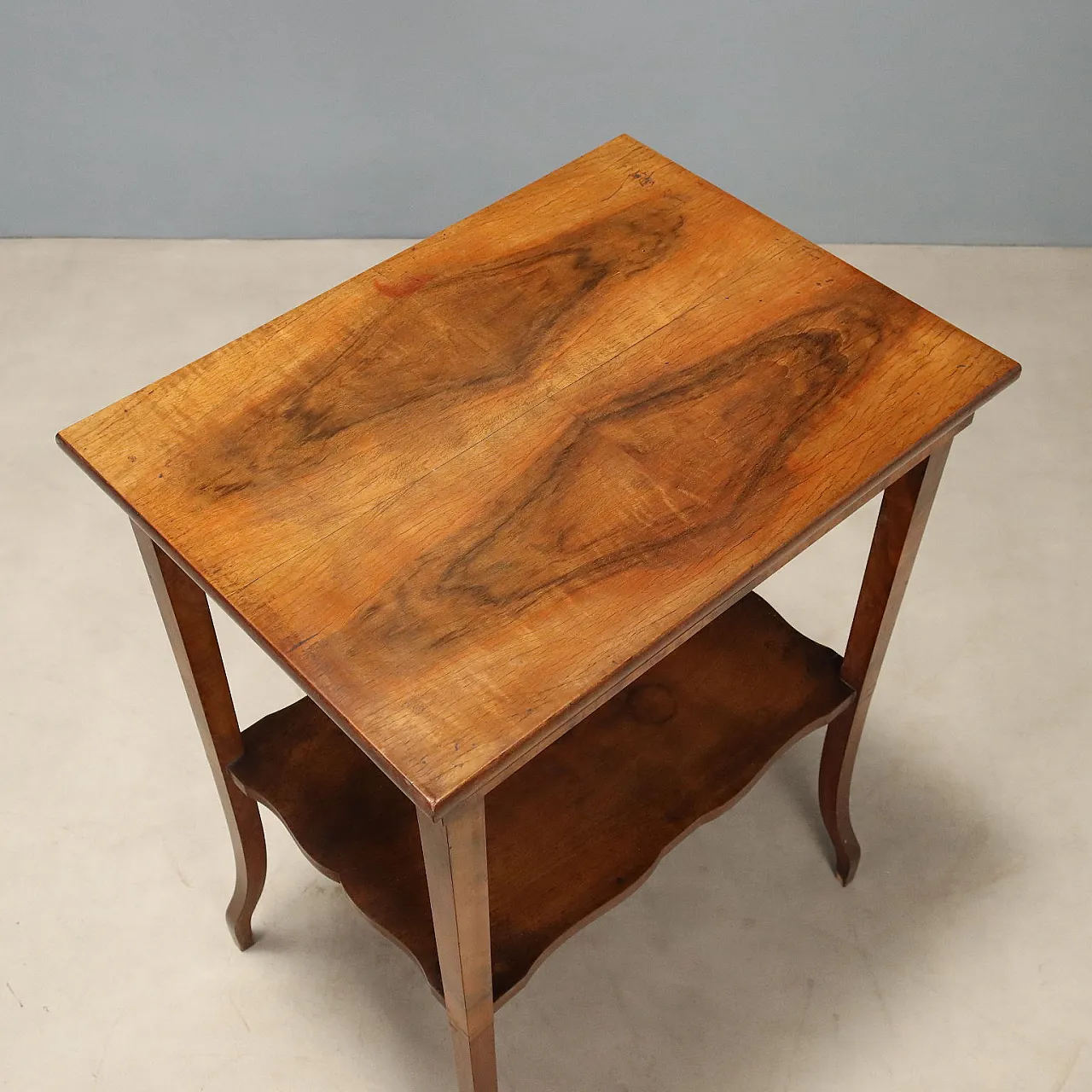 Walnut and mahogany center table, 20th century 6
