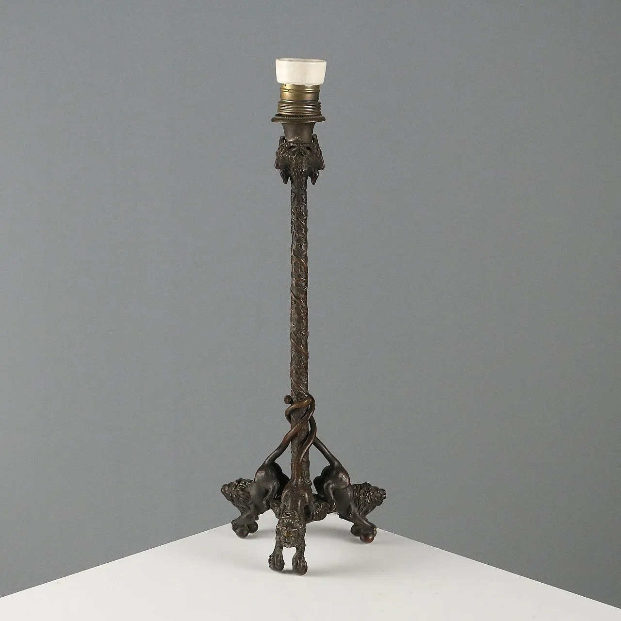 Christophe Fratin style bronze lamp, 19th century 1
