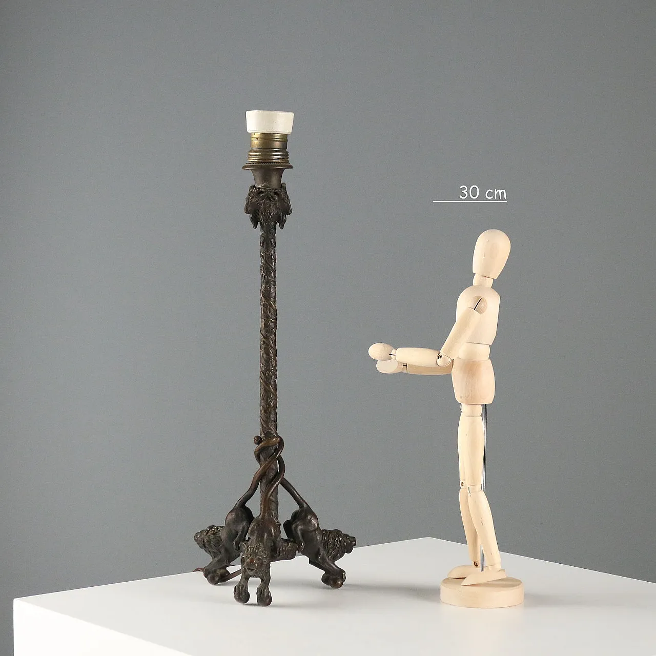 Christophe Fratin style bronze lamp, 19th century 2