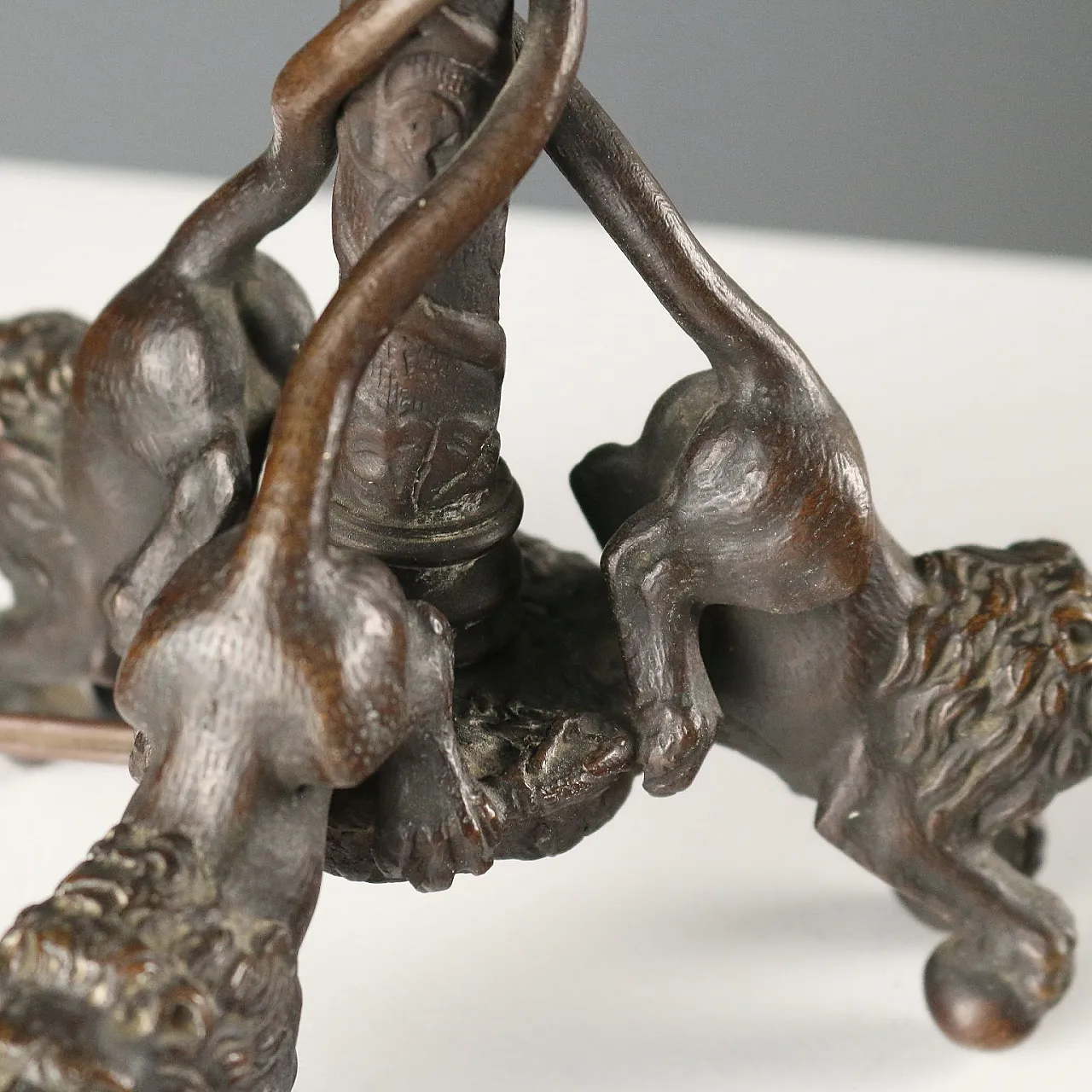 Christophe Fratin style bronze lamp, 19th century 6