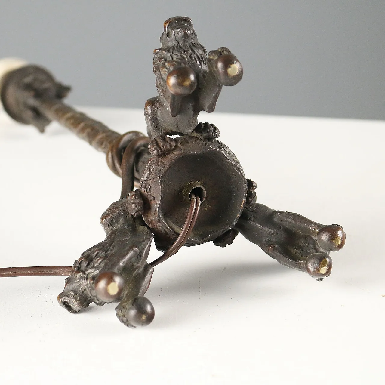 Christophe Fratin style bronze lamp, 19th century 9