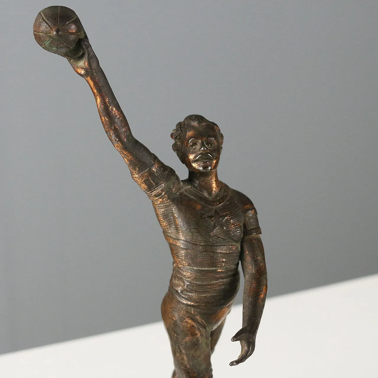 Inkwell in bronze patinated metal, 20th century 5