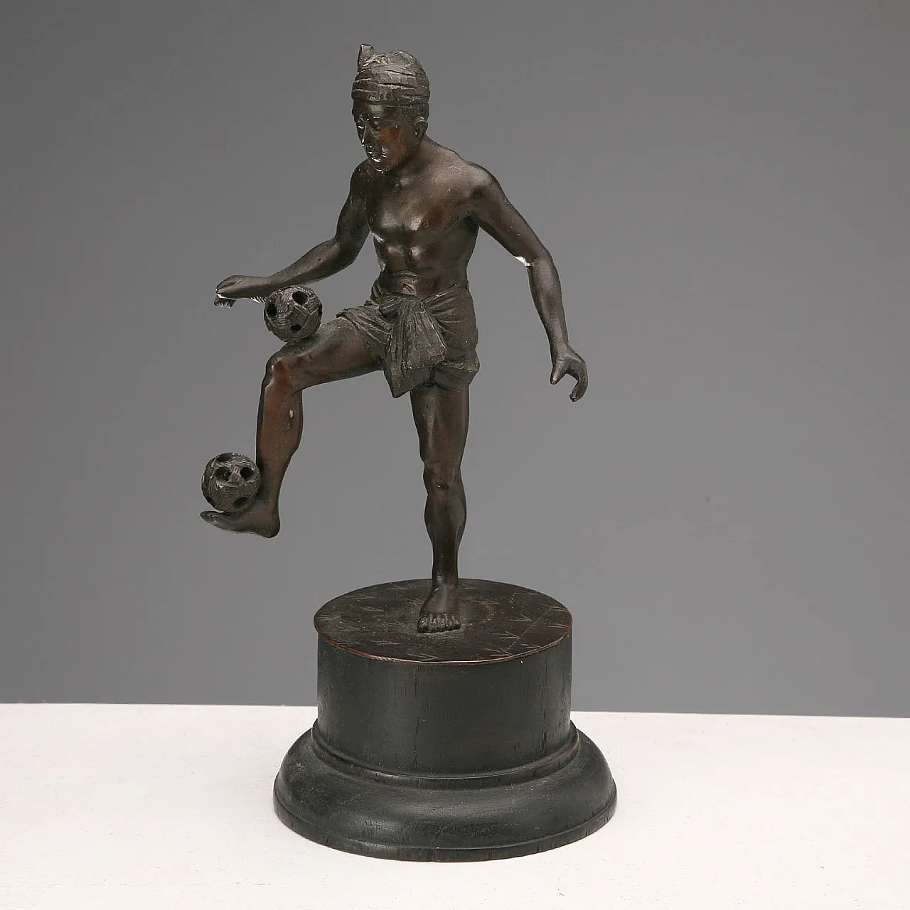 3 Bronze chinlone players, 20th century 6