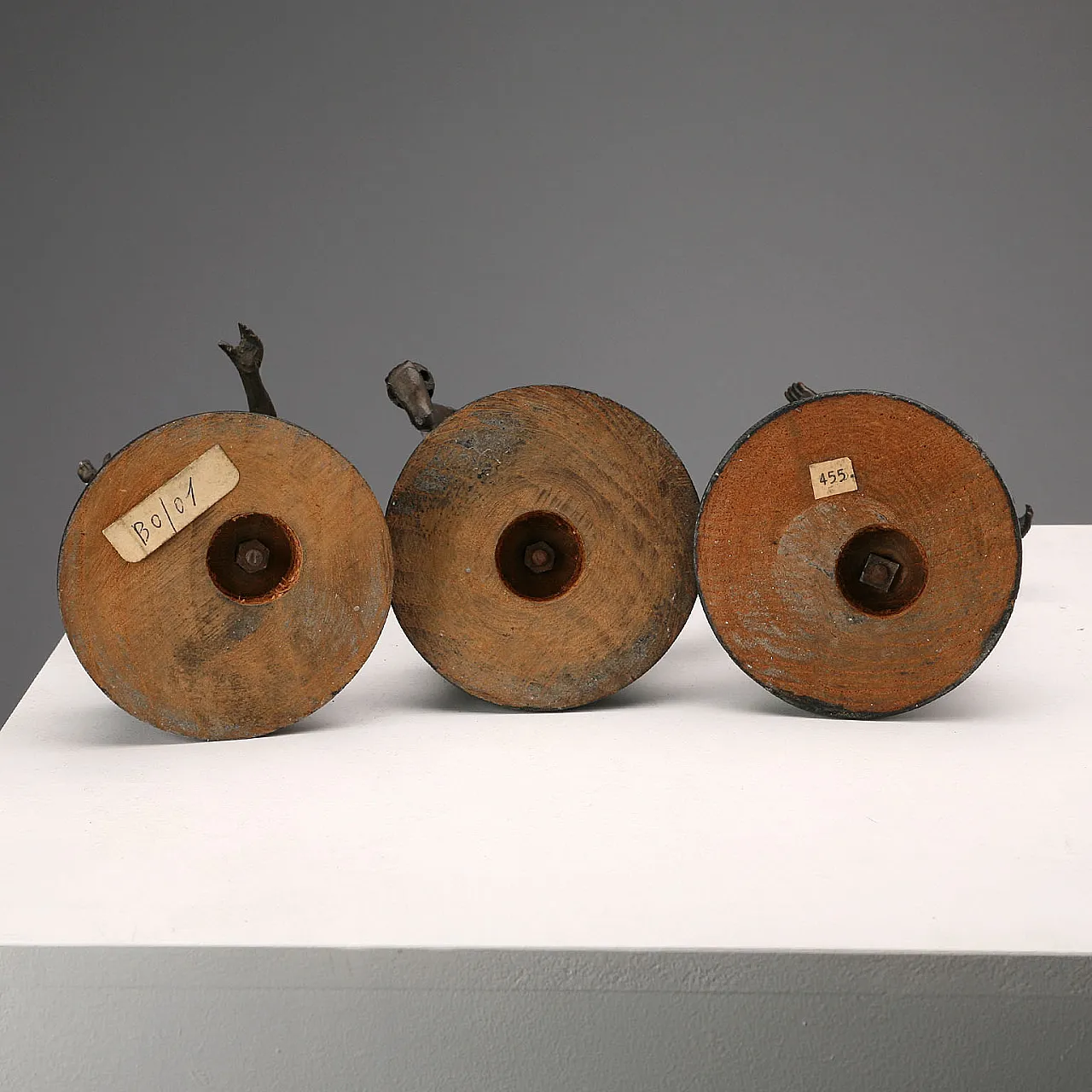 3 Bronze chinlone players, 20th century 10
