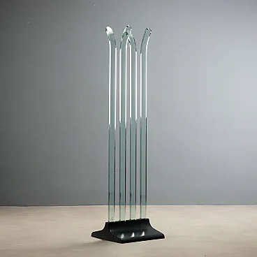 Fiam glass coat rack, 1970s