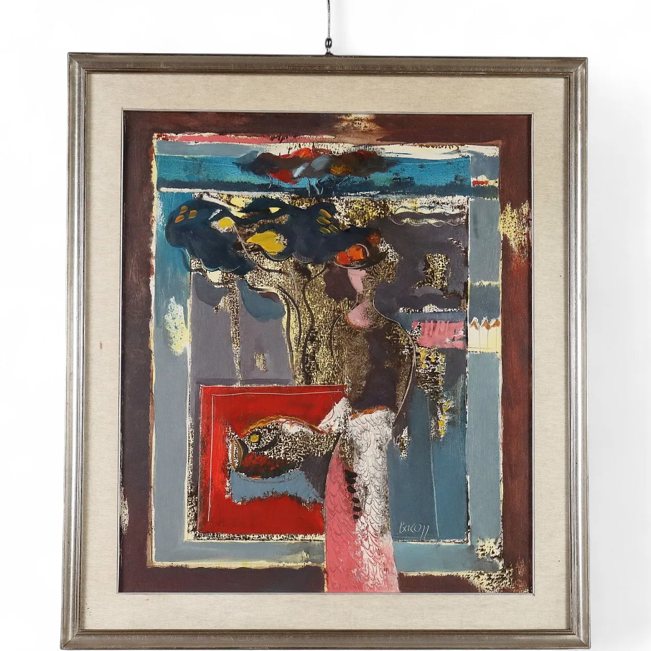 Painting by Gelindo Baron, oil on canvas, 20th century 11