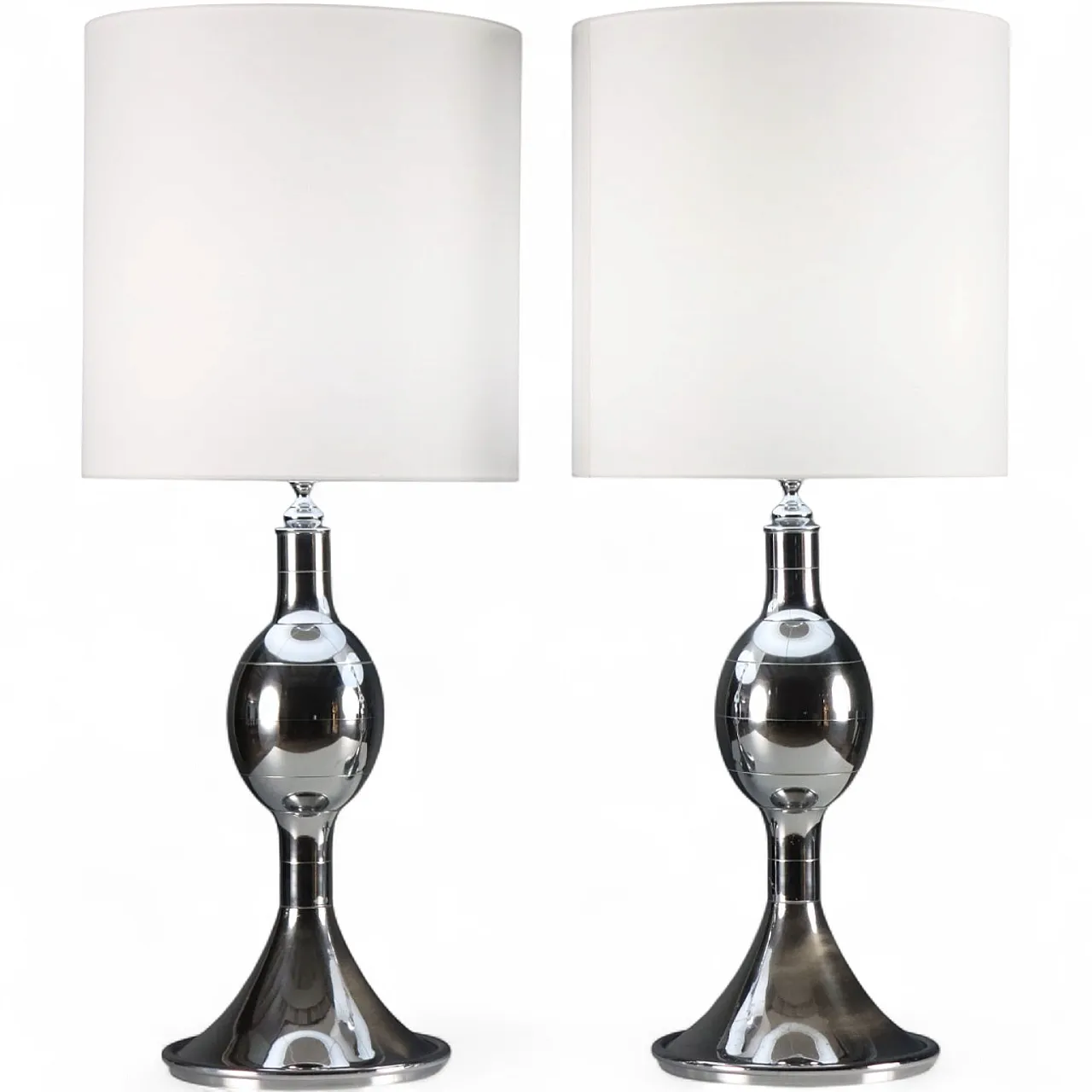 Chrome metal table lamps, late 20th century 8