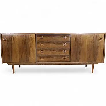 Teak sideboard with central drawers, 1960s