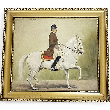 Painting of a Horseman, oil on canvas, early 20th century