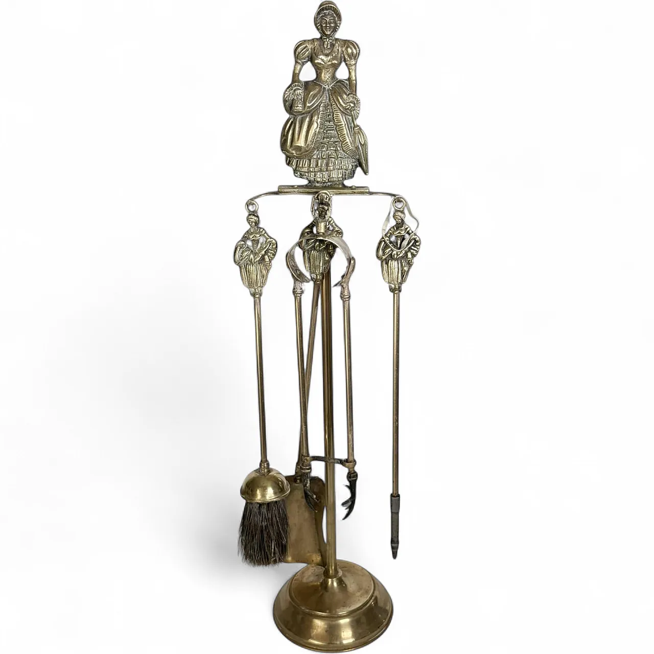 Brass fireplace tool set, 1960s 13