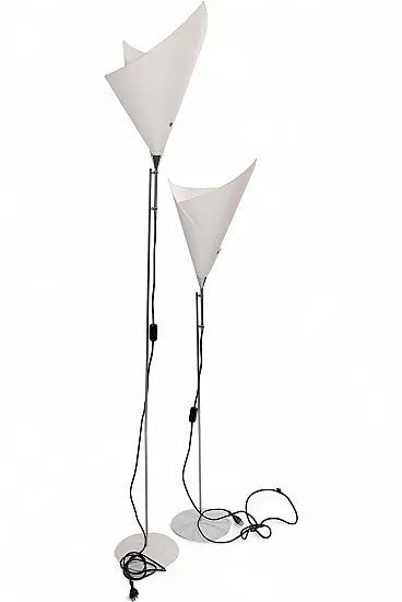 Coppai di lampade da terra Calla Marcello Cuneo, anni '70