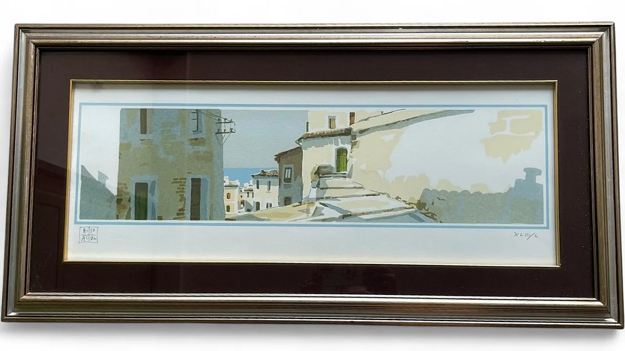 Aldo Riso, Coastal Village, inizio XXI secolo, Litografia 8