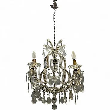 Vintage Maria Teresa crystal chandelier, Italy, 1950s