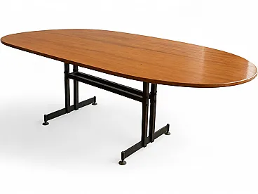 Tavolo da pranzo ovale in legno e metallo