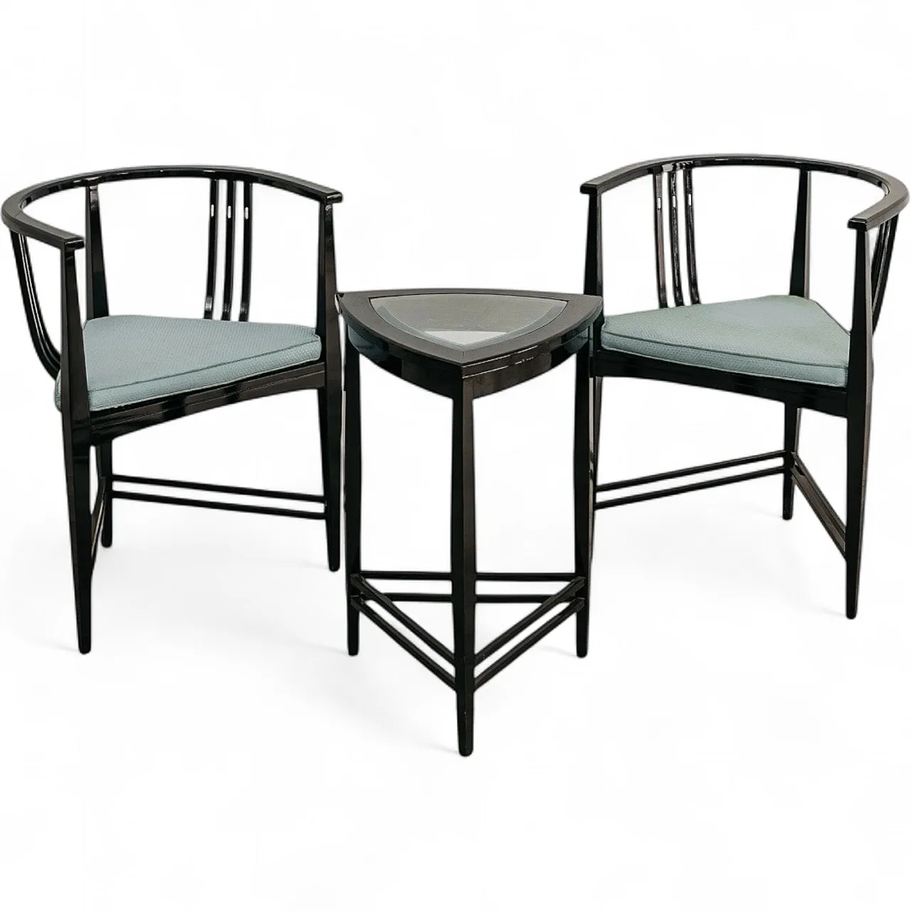Pair of Triangle Armchairs, Coffee Table Ernest Archibald Taylor 1980s 14