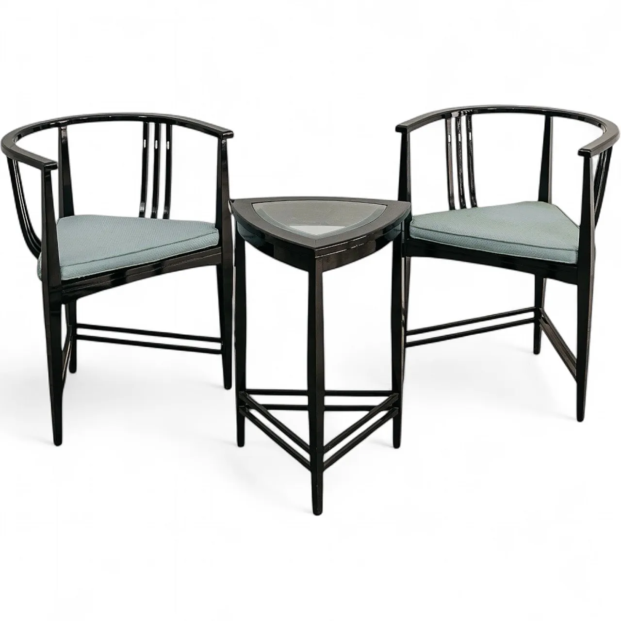 Pair of Triangle Armchairs, Coffee Table Ernest Archibald Taylor 1980s 15