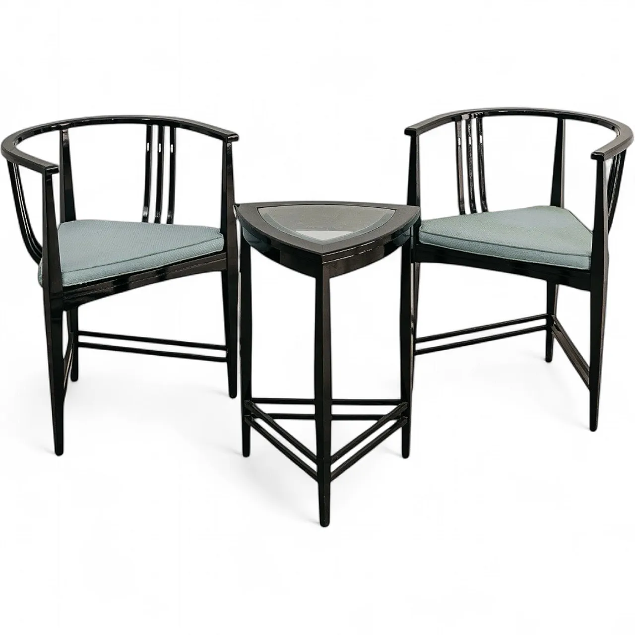 Pair of Triangle Armchairs, Coffee Table Ernest Archibald Taylor 1980s 16