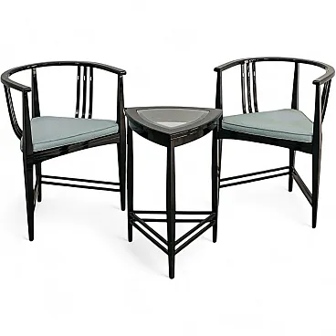 Pair of Triangle Armchairs, Coffee Table Ernest Archibald Taylor 1980s