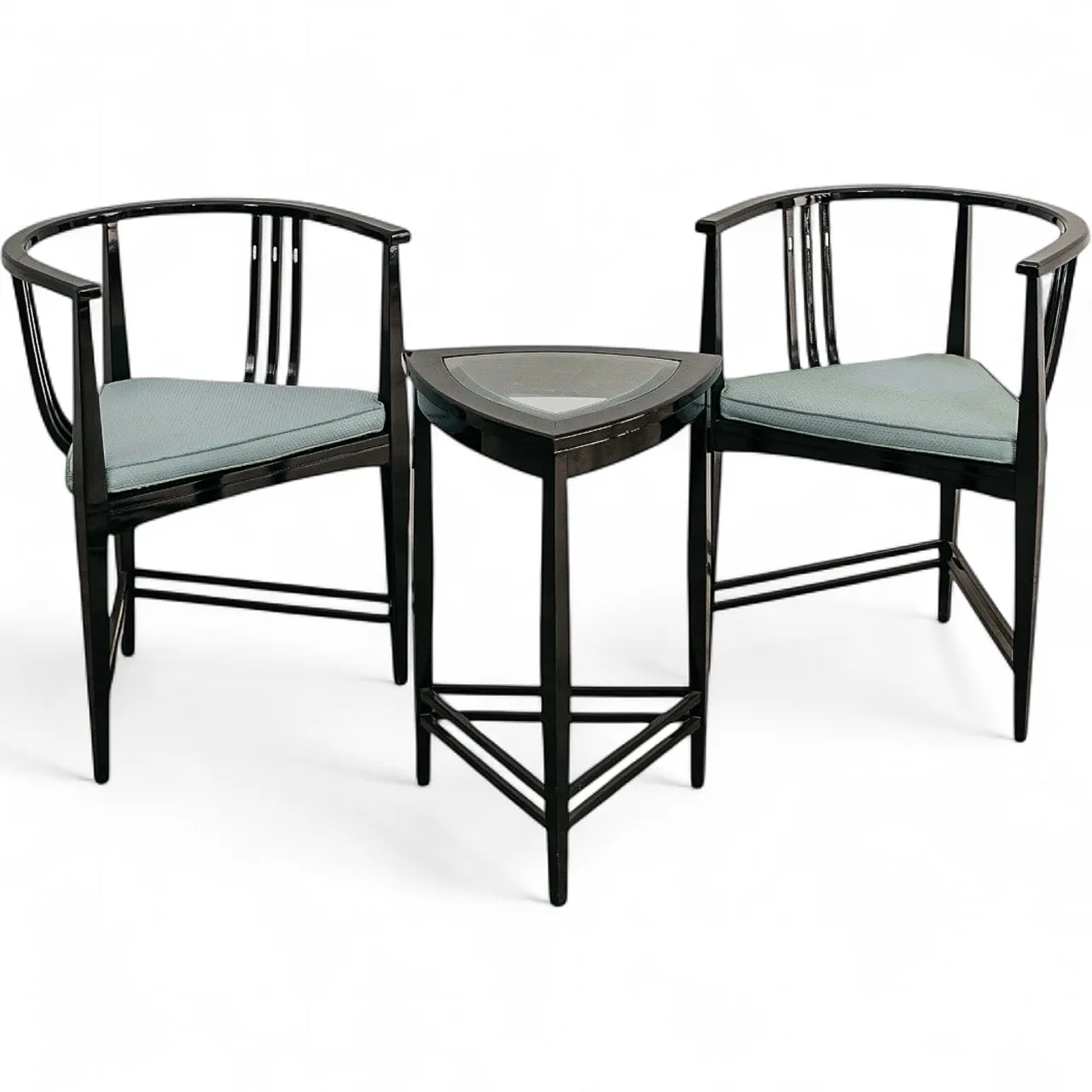 Pair of Triangle Armchairs, Coffee Table Ernest Archibald Taylor 1980s 17