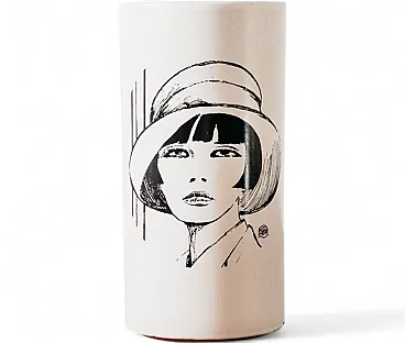 Guido Crepax “Valentina” Venetian Terracotta Ceramic Vase, 1970s