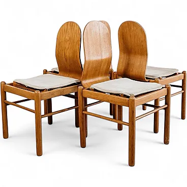 4 Dining Chairs Mid-Century Scandinavian, 1970s