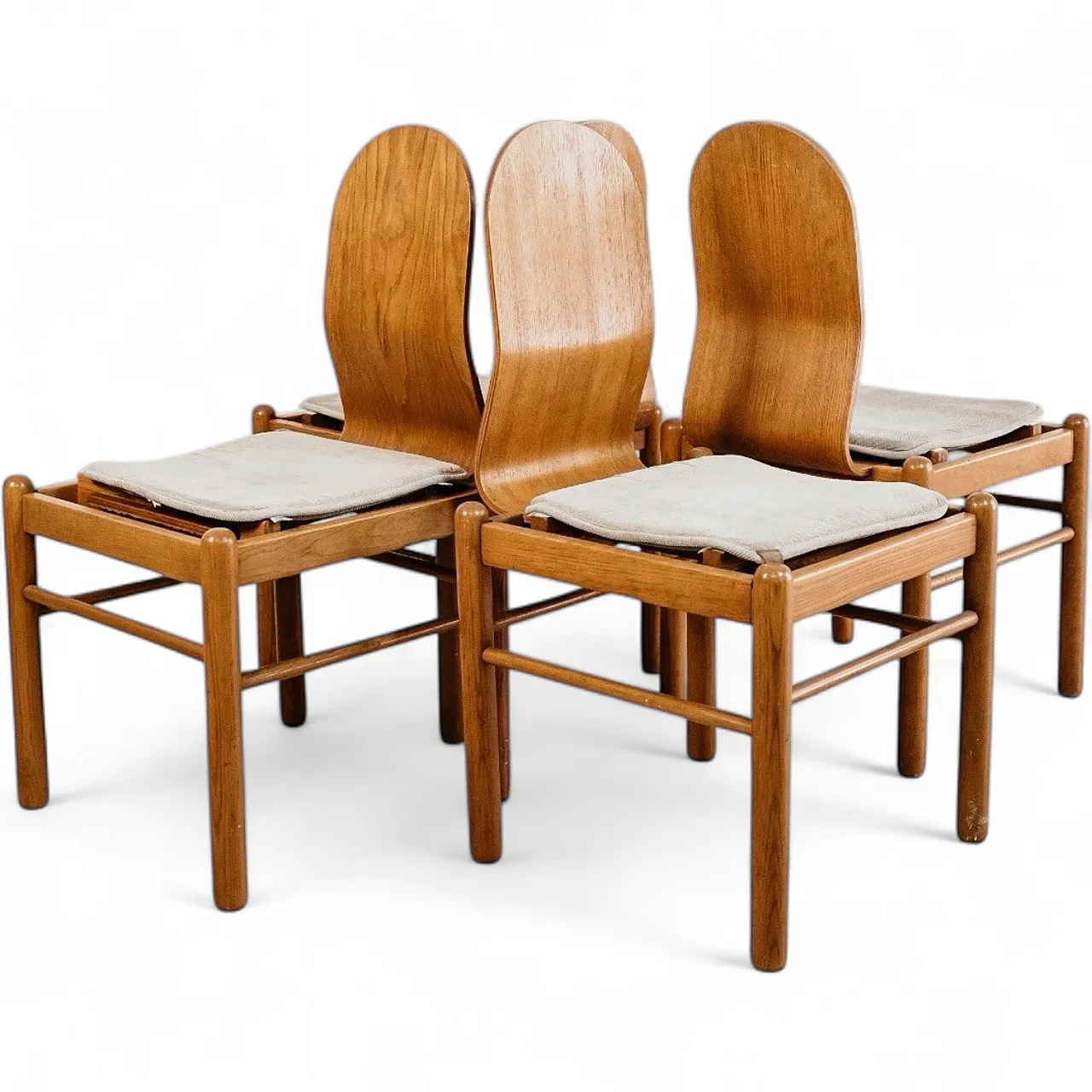 4 Dining Chairs Mid-Century Scandinavian, 1970s 24