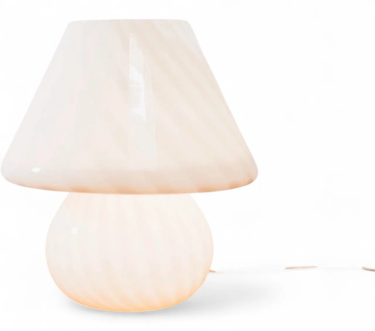 Large Murano Mushroom Rose Table Lamp 1970’s Design Pink Shade 17