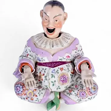 Figura in porcellana di un uomo cinese con la testa annuente, '800