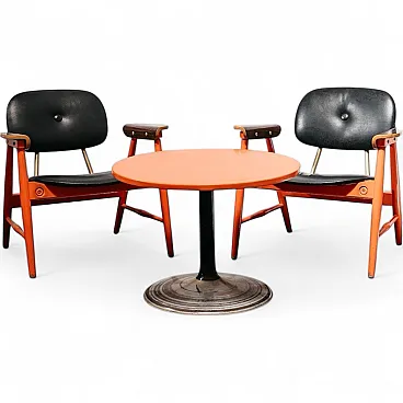 Pair of Armchairs and Coffee Table by Marco Zanuso for Poltronova, 70s