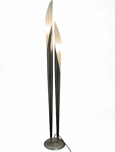 Floor lamp vintage modern antique 2 stems metal glass design