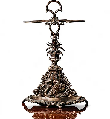 Art Nouveau Brass Umbrella Stand, France, 1960s