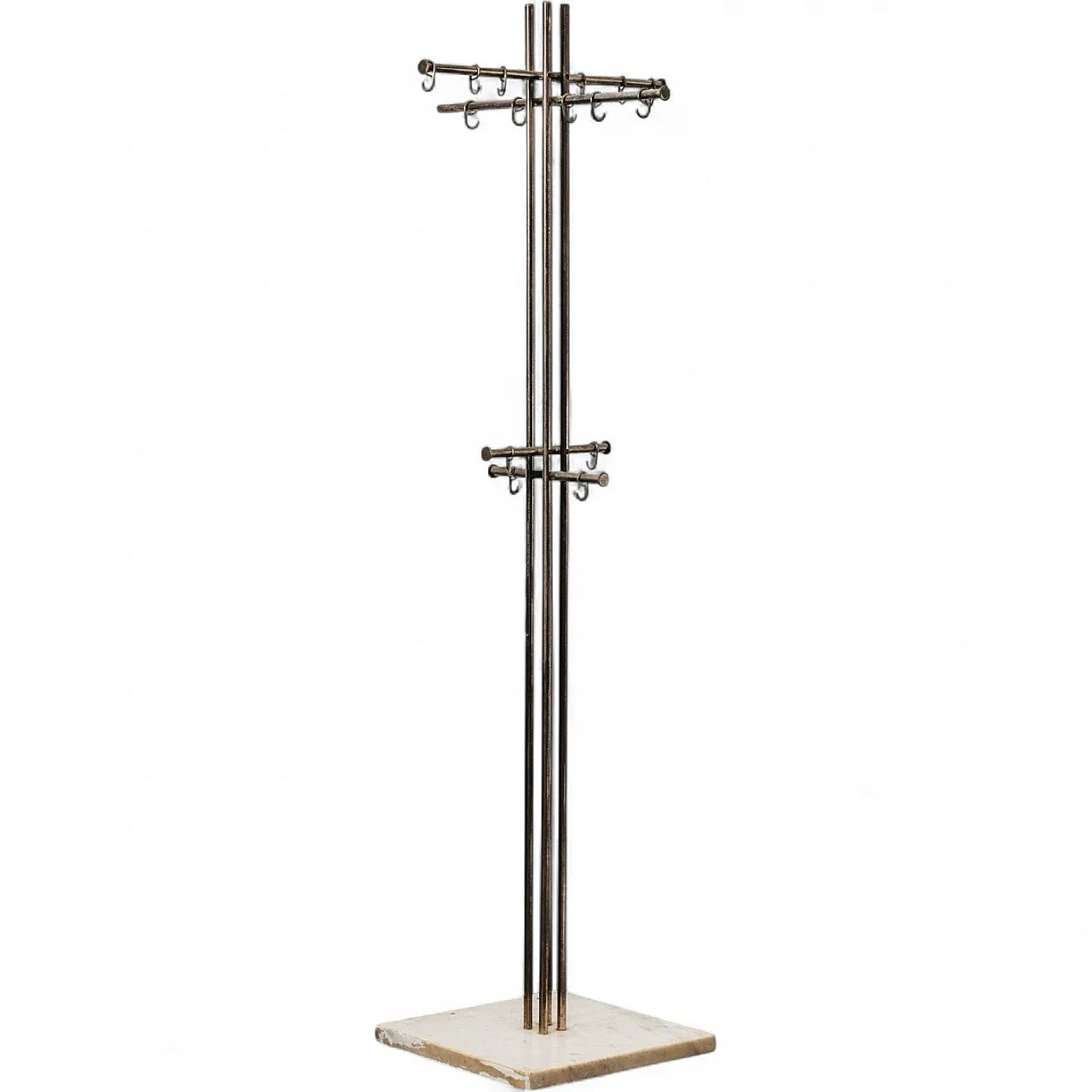 Renato Zevi Metalarte Marble and Brass Coat Rack Modern Design 13