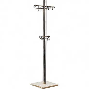 Renato Zevi Metalarte Marble and Brass Coat Rack Modern Design
