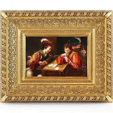 Card Sharps, placca di porcellana, fine '800