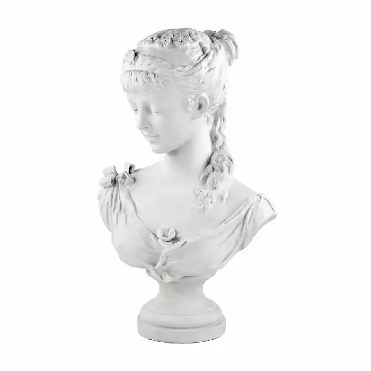 Busto in porcellana a biscotto di Charles Levy & Co, fine '800 1