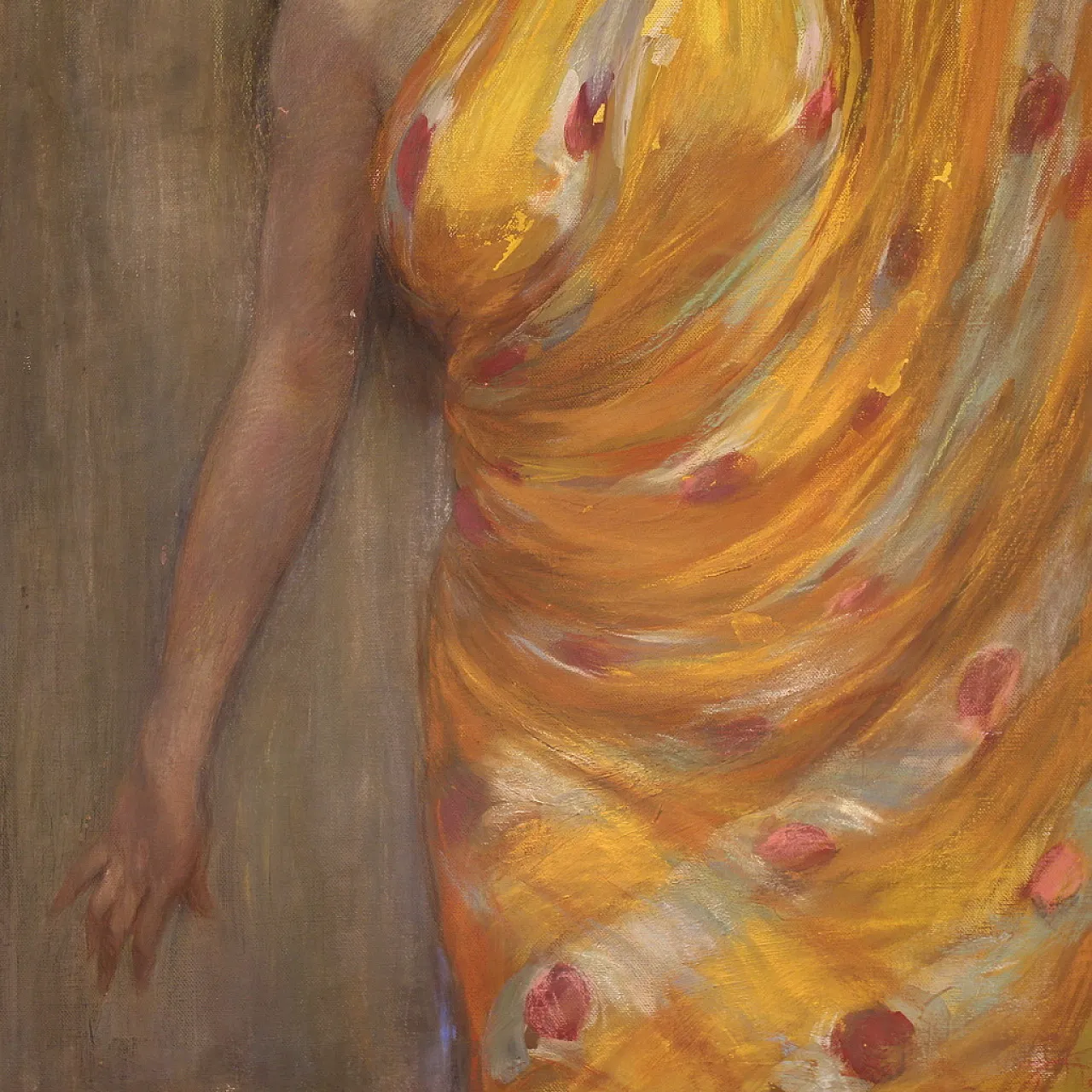 Grande quadro firmato A. Mazza del 1912, ritratto di donna orientale 3
