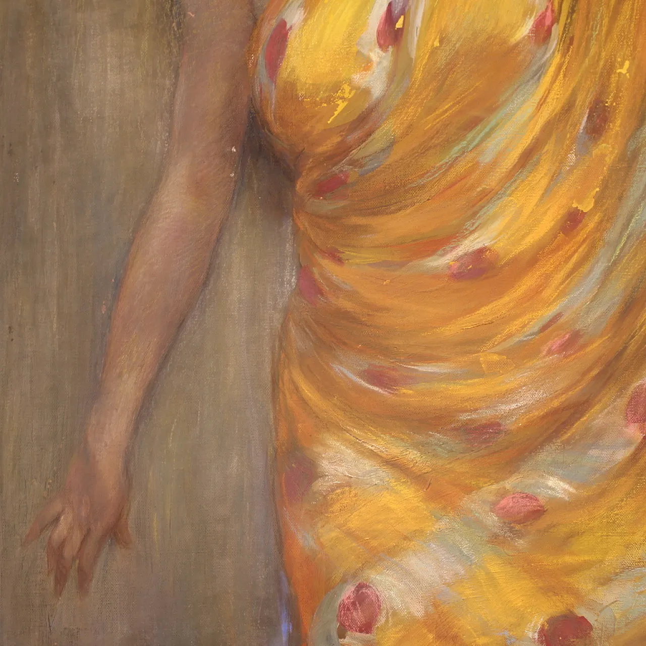 Grande quadro firmato A. Mazza del 1912, ritratto di donna orientale 9