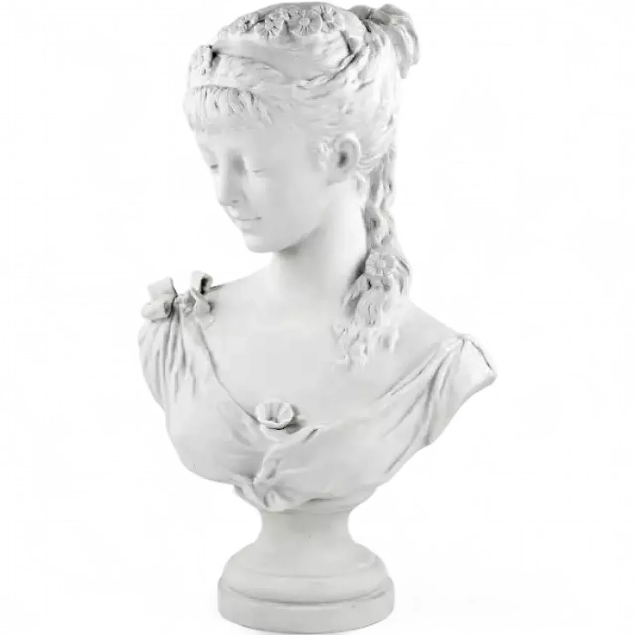Busto in porcellana a biscotto di Charles Levy & Co, fine '800 10