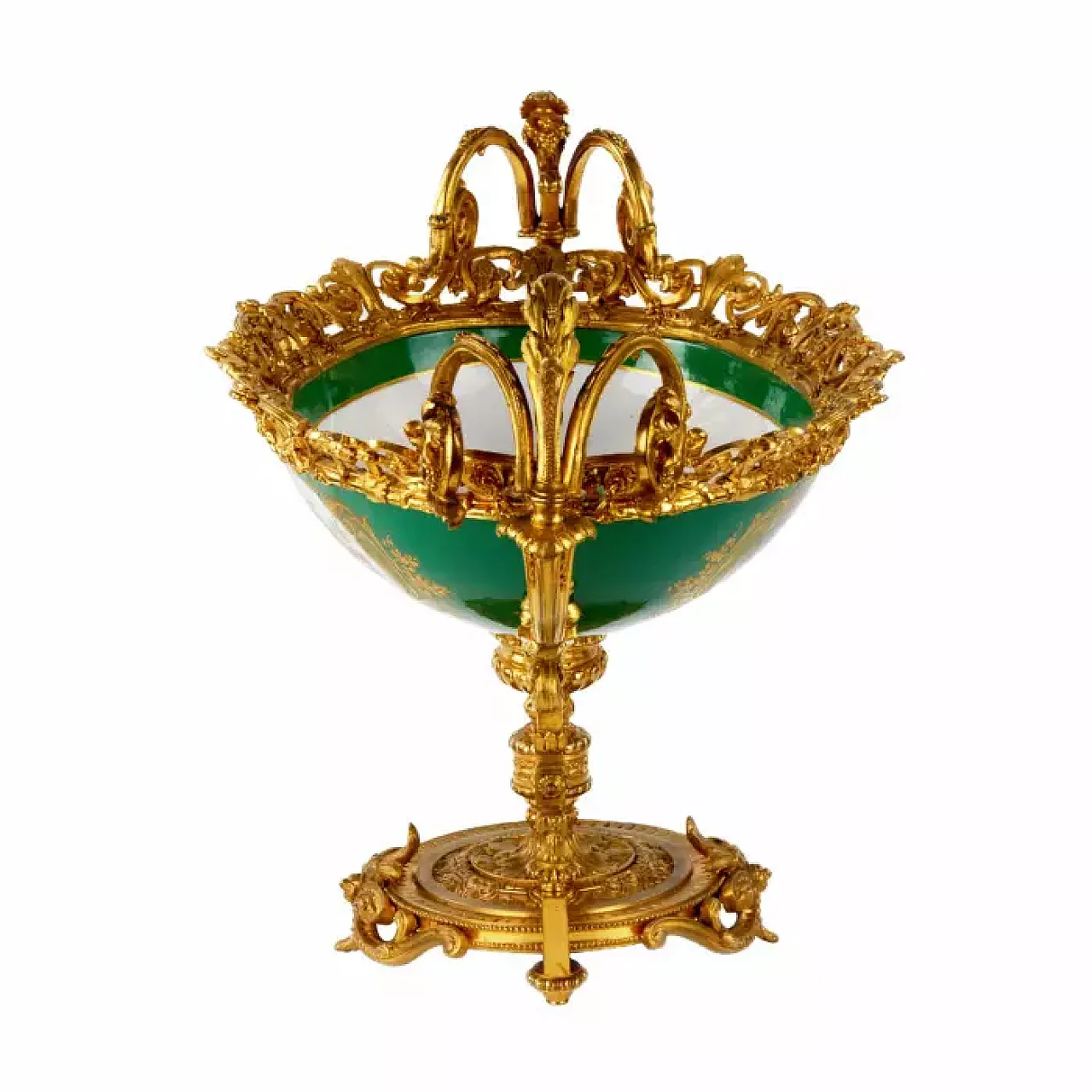 Vase in gilt bronze and painted porcelain, late 20th century 4