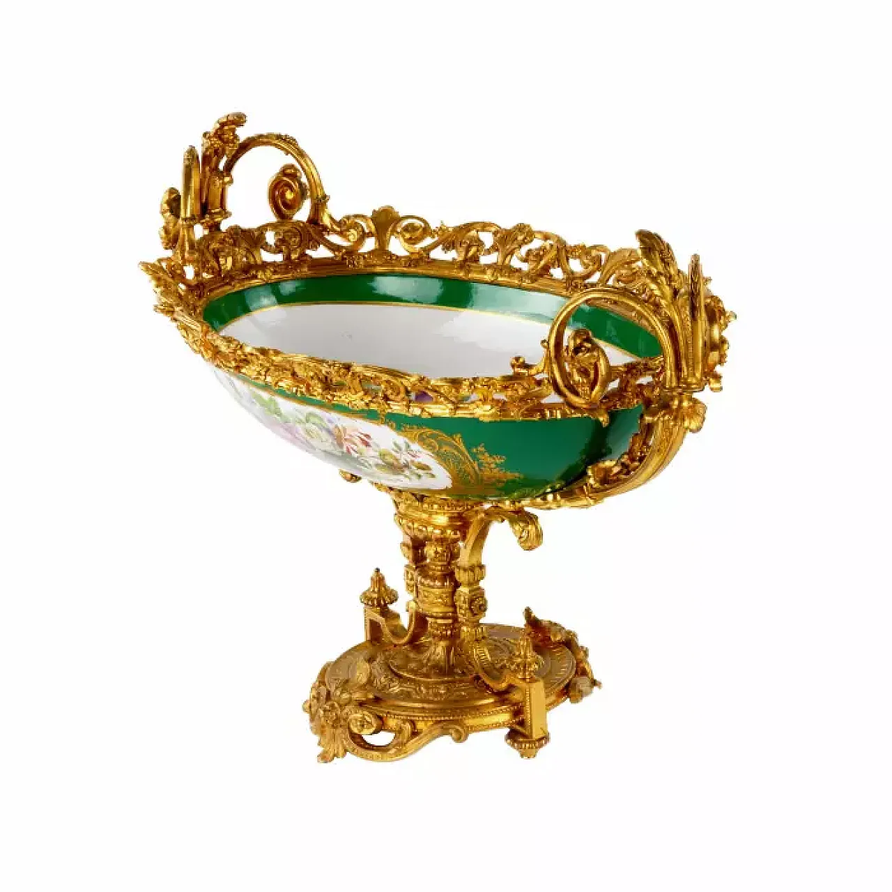 Vase in gilt bronze and painted porcelain, late 20th century 5