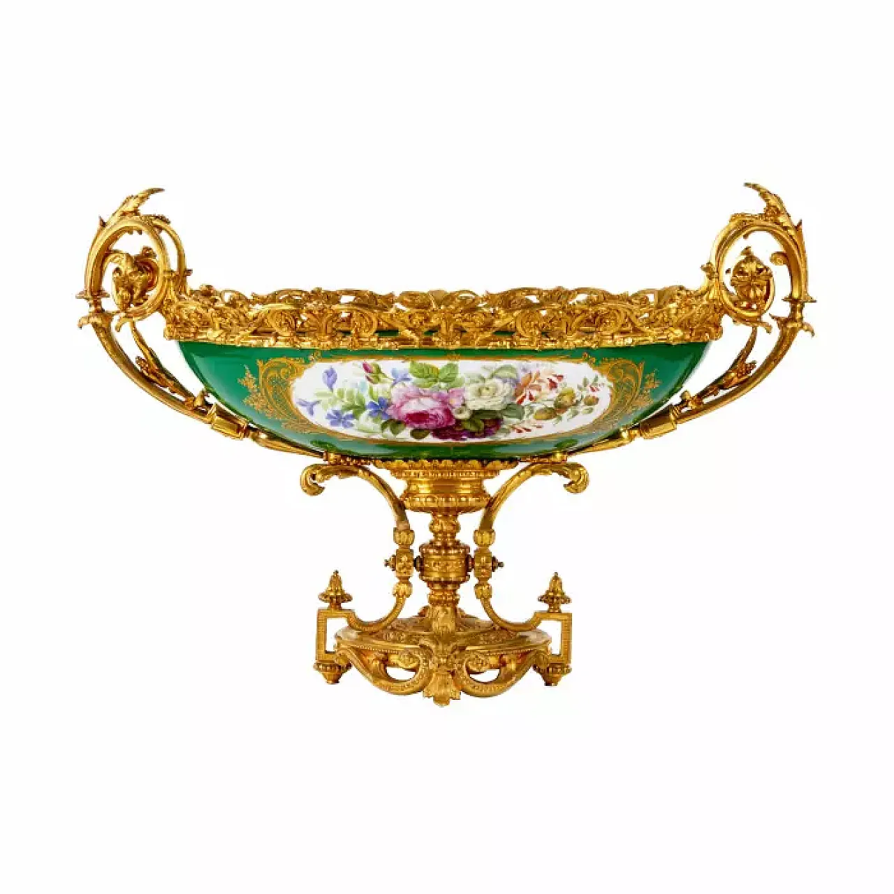 Vase in gilt bronze and painted porcelain, late 20th century 6