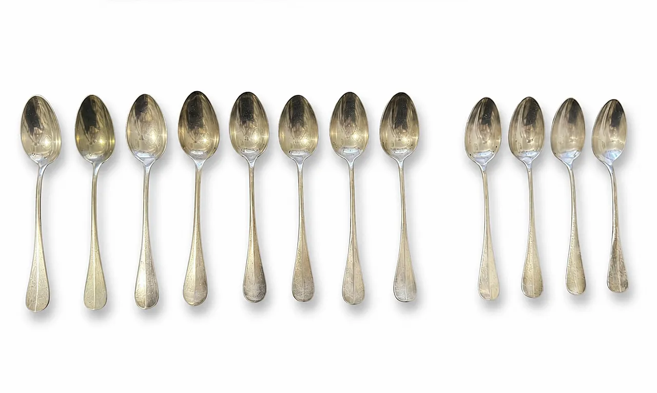 Lotto 28 posate d'epoca silver plated 8