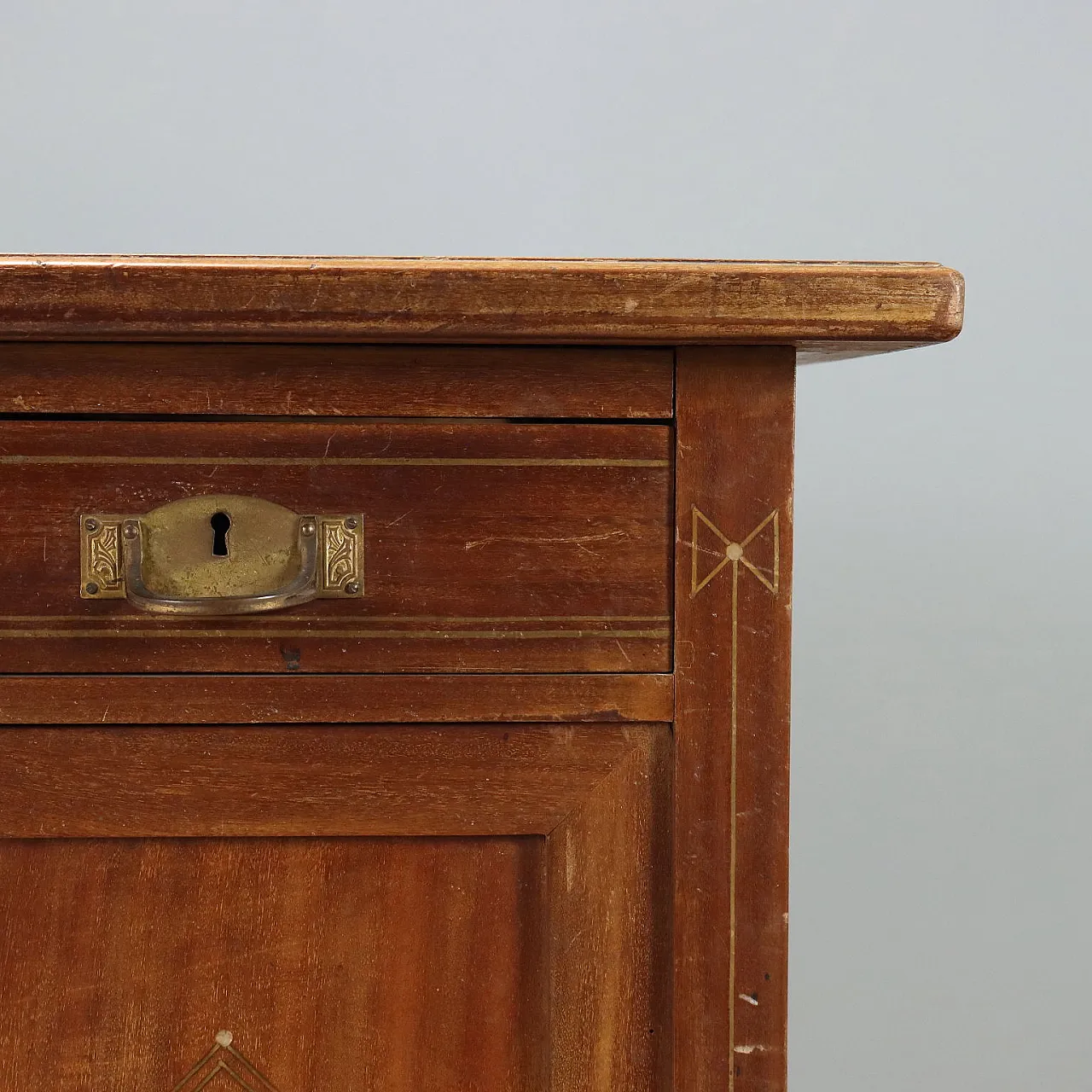 Liberty mahogany desk with leather and inlays, early 20th century 8