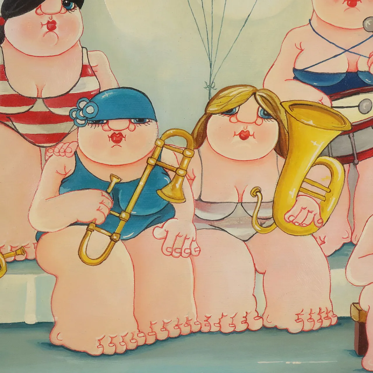 Painting by Guido Acquaviva, oil on canvas, 20th century 4